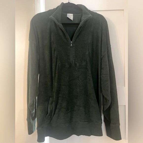 Aerie/ dark green 1/4 zip sweatshirt/ Pullover/ Oversized/ Size US XL - Picture 4 of 8